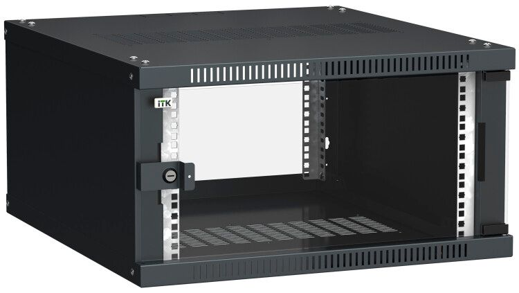 Шкаф LINEA WE 6U 600x650мм дверь стекло черный | LWE5-06U67-GF ITK IEK