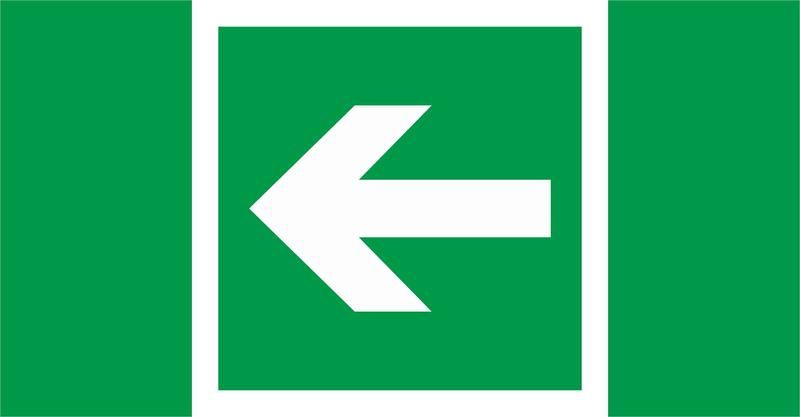 Пиктограмма (Наклейка) ПЭУ 003 Указательная стрелка (260x117) белый oracal для URAN STANDARD | 2502004910 Световые Технологии