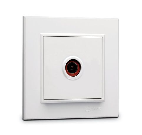 Розетка телевизионная проходная TV 1-м СП Karea IP20 6дБ бел. Makel 56001007