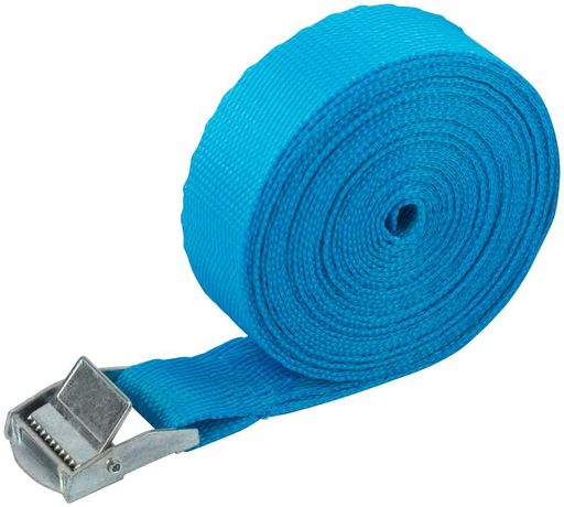 Ремень для крепления груза, пряжка с фиксатором, лента 25 мм x 5 м, 250 кг - 64914 РОС