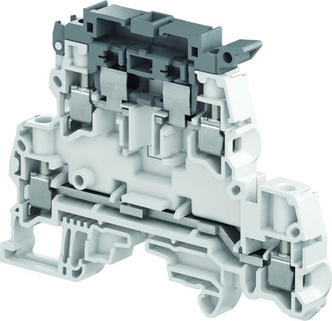 Клемма винтовая ZS4-D2-SF1 - 4 мм , 2 уровня, зажима, держатель предохранителя на верхнем уровне 1SNK508425R0000 Тайко Электро (ОУЭО)