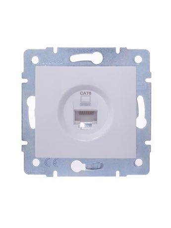 Розетка компьютерная 1-м СП KARINA IP20 RJ45 кат.6 механизм бел. LEZARD 707-0288-140 LEZARD арт. 707-0288-140