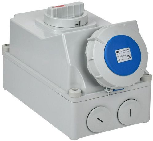 Розетка с механической блокировкой ССИ-833 63А-6ч 220В 2P+PE IP67 | PSR11-063-3-5-67 IEK