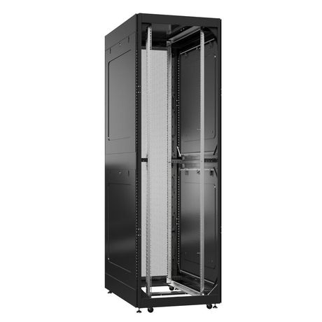 Шкаф серверный 42U 800х1200 передняя дверь: без. задняя одностворчатая перфорированная IP20. боковые панели: глухой металл. цвет: черный RAL9005 - EX 8242.9031 SYSMATRIX