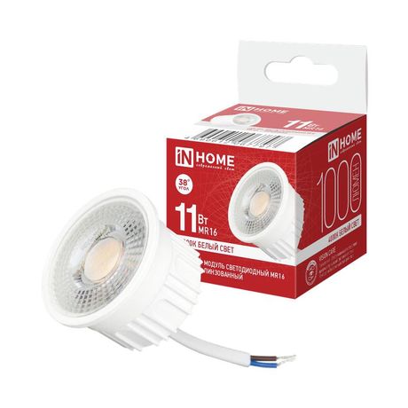 Модуль светодиодный с линзой LED-MD MR16L 11Вт 4000К 1000лм 230В линза 38град. IN HOME 4690612067797 IN HOME арт. 4690612067797