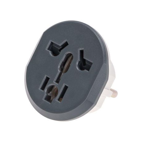 Адаптер универсальный (переходник) 16А с заземлением, серо-белый | 11-1096 REXANT MEET