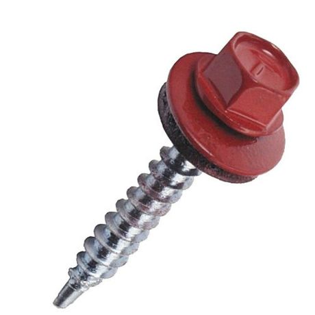 Саморез КР св. 4,8х35 RAL-3005 (винно-красный) (250 шт) - ведро ( 1,478 кг) | 127873 Tech-KREP