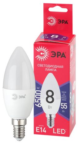 Лампа светодиодная LED 8 Вт 640Лм 6500К свеча холодный E14 220-240В B35-8W-865-E14 Red Line - Б0045341 ЭРА