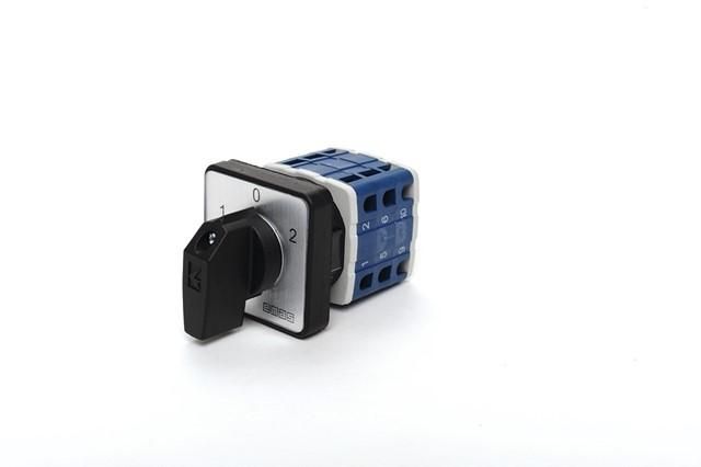 Переключатель управления электродвигателем (1-0-2) 25А, 3 фазы, рамка 48х48 мм, 400В AC, IP54 - PSA025MS334S EMAS