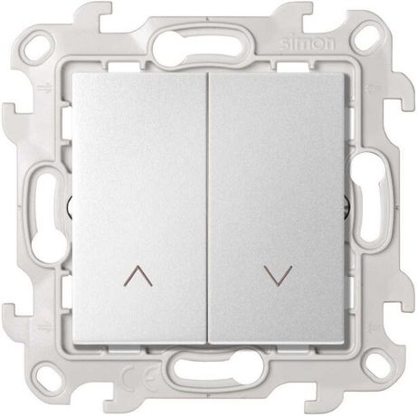 Выключатель жалюзи 10A 250В цвета алюминий S24 Harmonie | 2410331-033 Simon