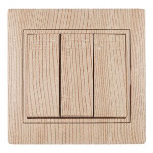 Выключатель 3-кл. СП Plano 10А IP20 1-106-11 250В сосна Intro Б0030053 ЭРА