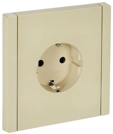 Розетка СП FORTE&PIANO FP415 16А с заземл. защ. шторки винт. крепл. ваниль IEK FP-R14-16-K10