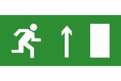 Эвакуационный знак ЭП10 Направление прямо (правосторонний) 140x280 мм | 140280 TechnoLux