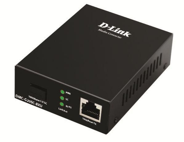 Медиаконвертер DMC-G20SC-BXU/A1A WDM (1 порт 100/1000Base-T + 1 1000Base-LX; разъем SC (Tx: 1310мкм; Rx: 1550мкм) для одномод. оптич. кабеля (до 20км) D-Link 1824154