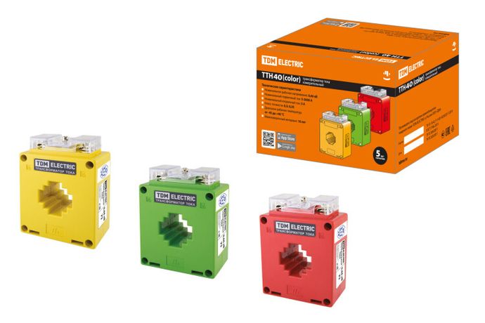 Трансформатор тока ТТН 40/300/5-5VA/0,5-Р (3 шт., color) | SQ1101-1214 TDM
