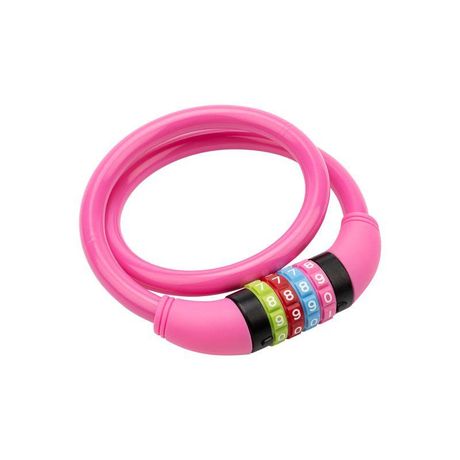 Тросовый кодовый замок взломостойкий для велосипедов и колясок 65 см розовый | 79-0264 ЧЕТЫРЕ СЕЗОНА MEET