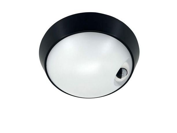 Светильник светодиодный WP 15 C 18W OP 840 D220 BK MDM 220х80мм 18Вт 4000К IP65 ЖКХ круглый пылевлагозащ. с датчиком движения черн.   15071524506