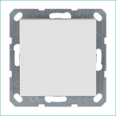 Выключатель одноклавишный 10A 250V~ с накладкой, цвет белый глянцевый - G3011W Jasmart