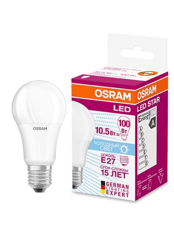 Лампа светодиодная LED Star Classic A 100 10W/865 10Вт грушевидная матовая 6500К холод. бел. E27 1060лм 220-240В пластик. OSRAM 4052899971585