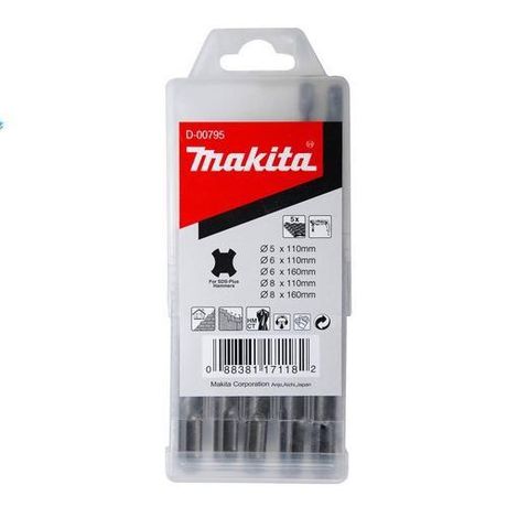 Набор буров SDS-PLUS (5; 6; 8х110; 8х160) (уп.5шт) Makita D-00795