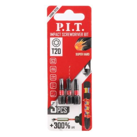 Биты ударные T20x25 мм 3 шт в уп - ASDR01-25T20 PIT