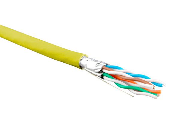 Кабель витая пара экранир. U/FTP кат.6 4 пары 23 AWG ОЖ solid кажд. в фольге LSZH нг(А)-HF -20град.C-+60град.C гарантия: 15 лет компонентн./25 системн. UFTP4-C6-S23-IN-LSZH-YL-500 желт. (уп.500м) Hyperline 445095