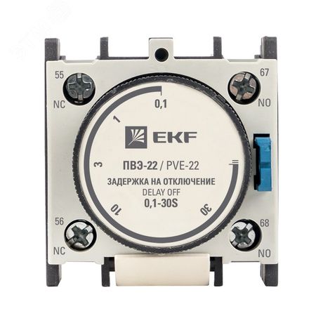 Приставка выдержки времени отключения ПВЭ-22 0,1-30сек NO+NC EKF PROxima | ctr-st-22