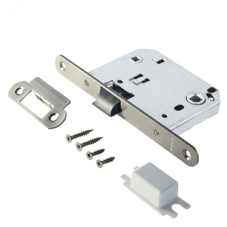 Защелка врезная универсальная без ручек для деревянных межкомнатных дверей, АЛЛЮР АРТ L7050PR SN никель матовый - 11563 ПТК