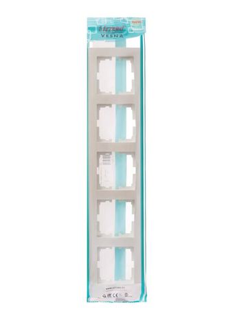 Рамка 5-местн. горизонт. VESNA жемчуж./бел. перламутр LEZARD 742-3000-150