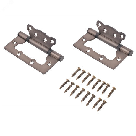Петля дверная накладная без врезки 2шт АЛЛЮР 100х75 2BB MBN графит - 12160 ПТК