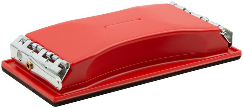 Держатель длоя наждачной бумаги пластиковый с металлическим прижимом, красный 210х105 мм - 39715 РОС