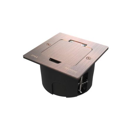 Лючок MultiDesk MDK20 на 2мод. IP44 с монтажной коробкой для стены фальшпола стола медь SE MDK20102CA APC