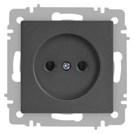 Розетка однофазная скрытого монтажа, в рамку без шторок графит 16А 250В IP20 винтовые зажимы 6-201-07 Intro Accent - Б0063669 ЭРА