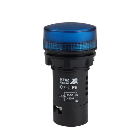 Лампа светодиодная OptiSignal Compact D22 C7-L-F6 синяя 110 В AC/DC XB7EV06GP | 362158 КЭАЗ 362157