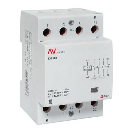 Контактор модульный КМ 40А 3NO+1NC 230VAC (3 мод.) AVERES EKF - km-av-3-40-31-230V