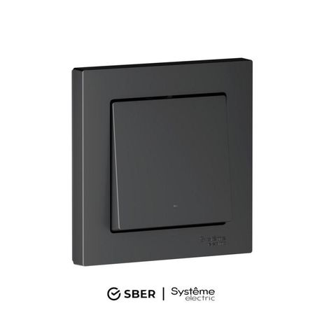 Выключатель 1-кл. AtlasDesign Smart 10А (сх. 1) L+N с подсветкой Zigbee механизм карбон SE ATN001013Z APC