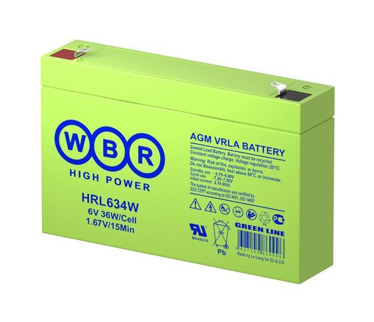 Аккумулятор 6В 9А.ч WBR HRL634W