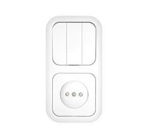 Беларусь Блок 3-х кл выкл+розетка с/ш 3В-РЦ-665 - Bylectrica