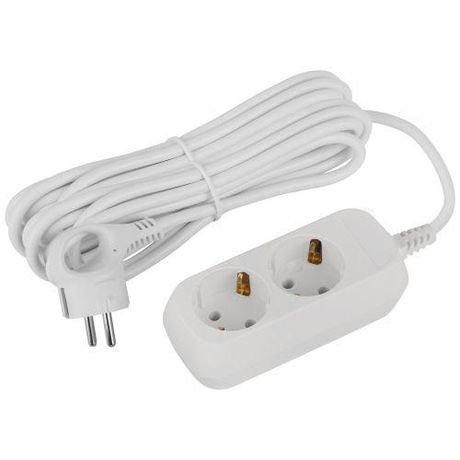 Удлинитель электрический ЭРА UDL-16-250-E Greenline 2 розетки с заземлением 5м ПВС 3x1мм2 | Б0065014