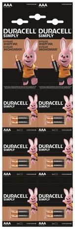 Элемент питания 5007412 Duracell LR03-2BL BASIC 2*6 (12/168/24192) | Б0046680