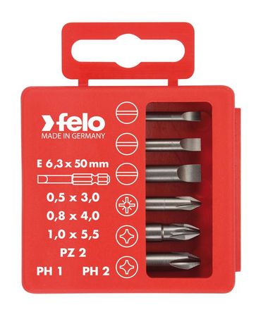 Набор бит SL/PZ/PH Industrial 50 мм в кейсе, 6 шт | 03092516 Felo