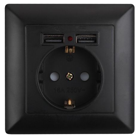 Розетка однофазная скрытого монтажа, в рамку с заземлением со шторками антрацит 16А 250В IP20 4-410-05 Intro Solo - Б0053717 ЭРА