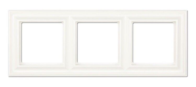 Рамка 3-местная для вертикальной и горизонтальной установки. Серия- Eco DECO. Материал- термопласт. Цвет- белый - EPD483WW JUNG