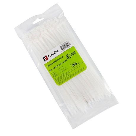 Стяжка нейлоновая КСС «MULTILOCK» 4х200 (бел) (100шт) | 102302 Fortisflex КВТ