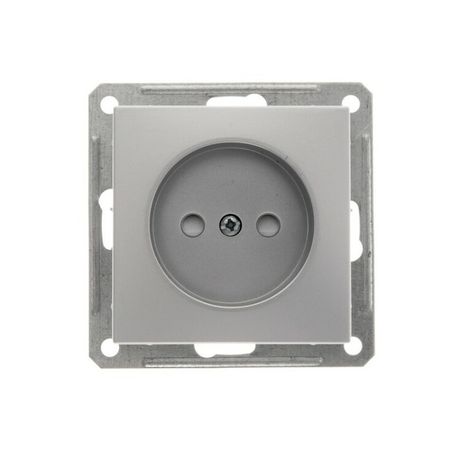 Механизм розетки 1-м СП W59 16А IP20 без заземл. защ. шторки мат. хром SchE RS16-151-5-86 APC