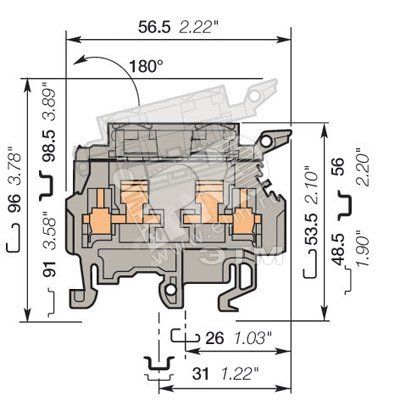 Клемма винтовая с держателем предохранителя M4/8SF4мм.кв - 1SNA115657R2500 Тайко Электро (ОУЭО)