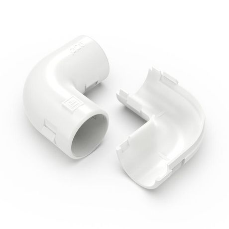 Соединитель угловой разборный белый d20 мм (5шт/550шт уп/кор) | PR13.02451 Промрукав Строитель