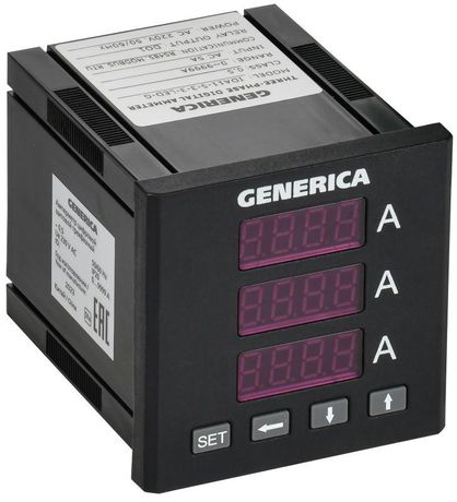 Амперметр цифровой щитовой трехфазный DO RS-485 72х72мм LED | IDA11-5-3-3-LED-G GENERICA IEK