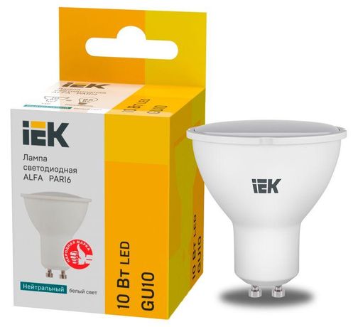 Лампа светодиодная ALFA PAR16 софит 10Вт 230В 4000К GU10 (6шт) | LLA-PAR16-10-230-4-GU10-6 IEK