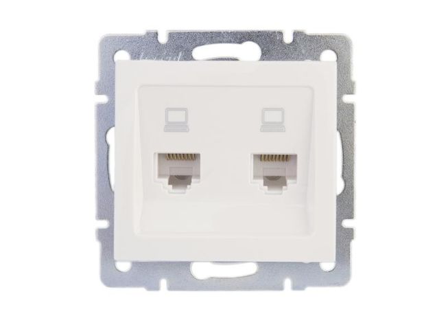 Механизм розетки комп. 2-м Рейн бел. Lezard 703-0288-141